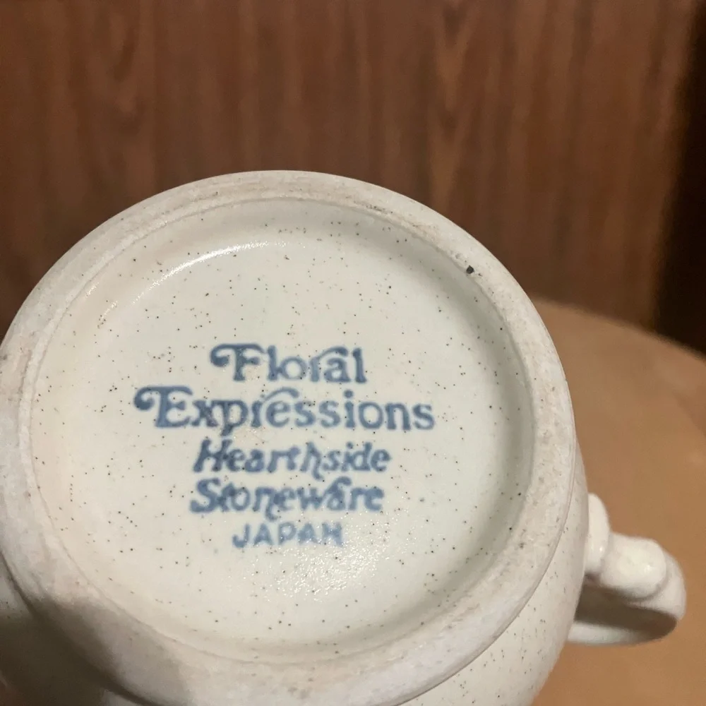 Vintage Stoneware Hearthside Creamer Floral Expressions Japan